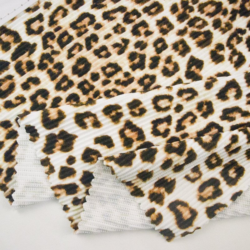 LOW MOQ factory custom design nylon rib breathable spandex cheetah print bathing suit fabric