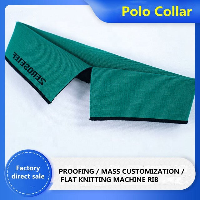 Rib knitted collar for polo shirts