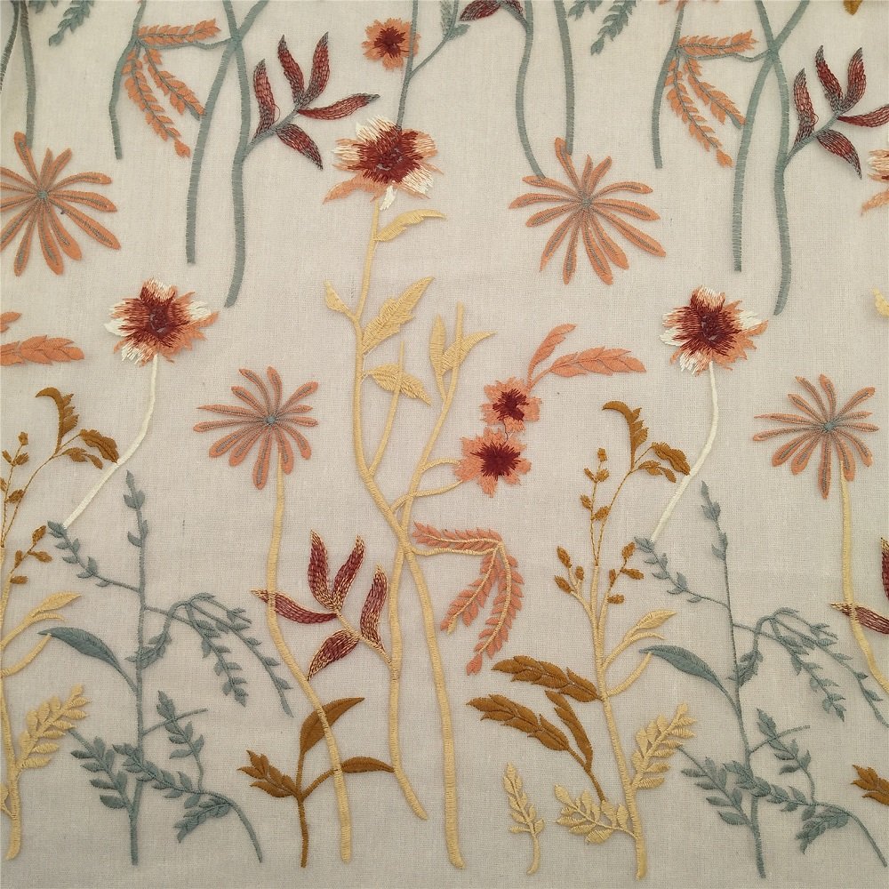 Vintage Gold Multi-color Vine Wisteria Mesh Fabric Lace Fabric In Stock