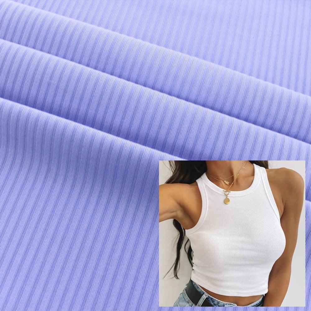 Wholesale Soft Spandex Knitted Swim 2/2 Rib Knit Texture Fabric Organic for Summer Swimwear