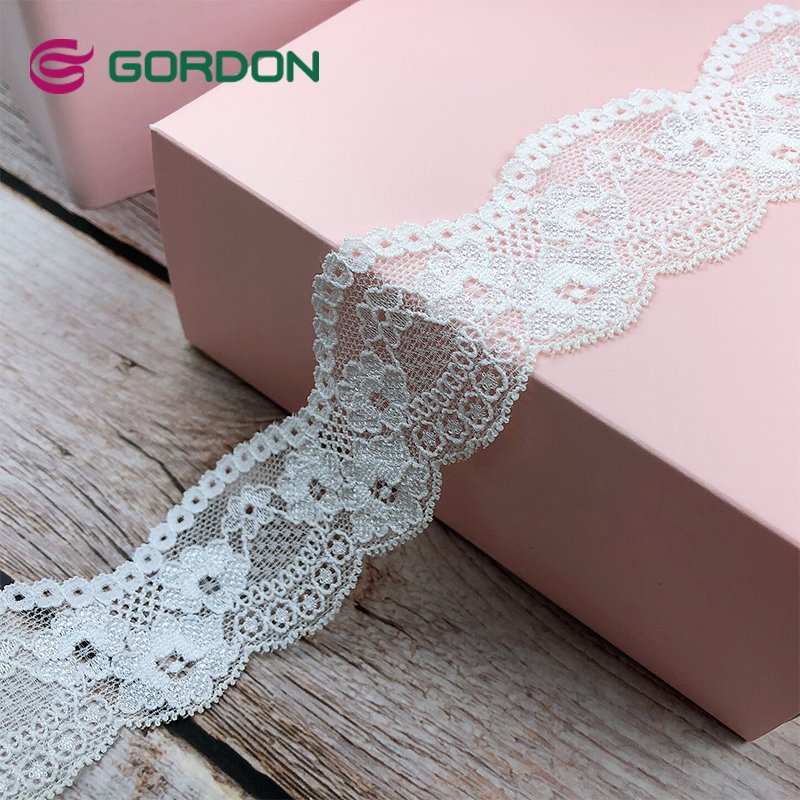 Factory Wholesale 4.5cm Natural White Lace Ribbon Large Flower Ribbon Lace Trim