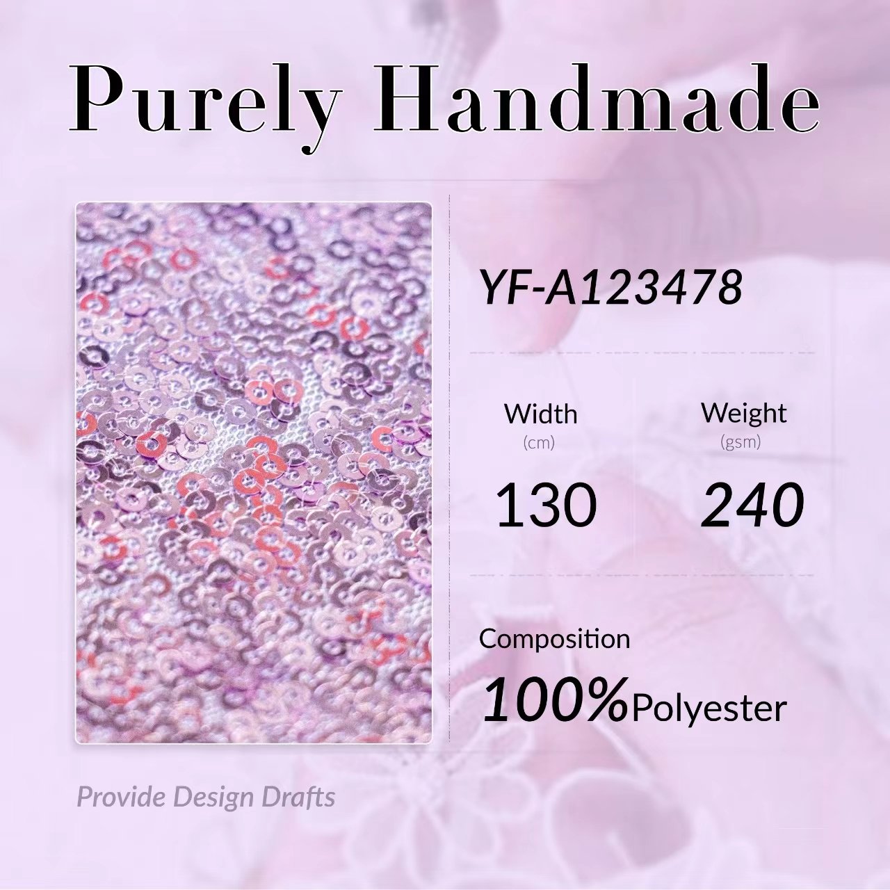 New Arrival Sequin fabric Polyester Mesh 3mm embroidery fabric For Dress