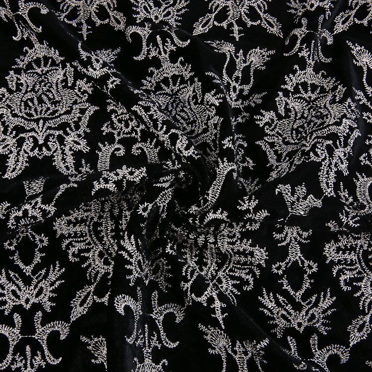 HA-11535B Velvet embroidery fabric elastic spandex polyester clothes fabrics for embroidery