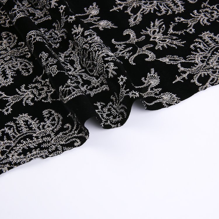 HA-11535B Velvet embroidery fabric elastic spandex polyester clothes fabrics for embroidery