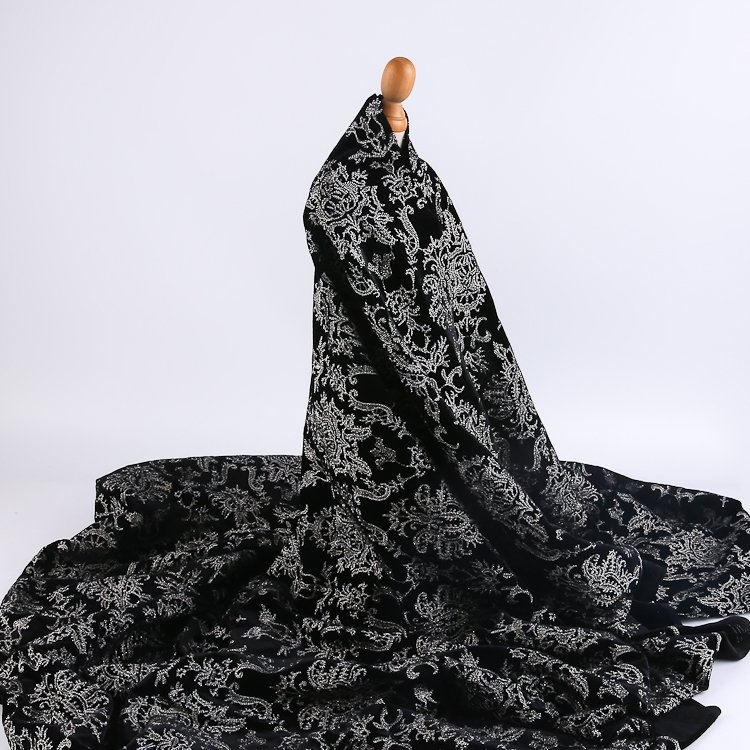 HA-11535B Velvet embroidery fabric elastic spandex polyester clothes fabrics for embroidery