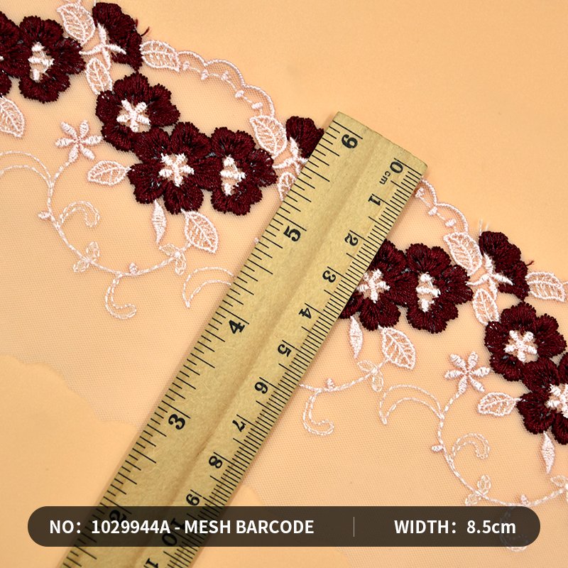 Factory Wholesale Clothing accessories 3d flower lace embroidered fabric Embroidered lace fabric