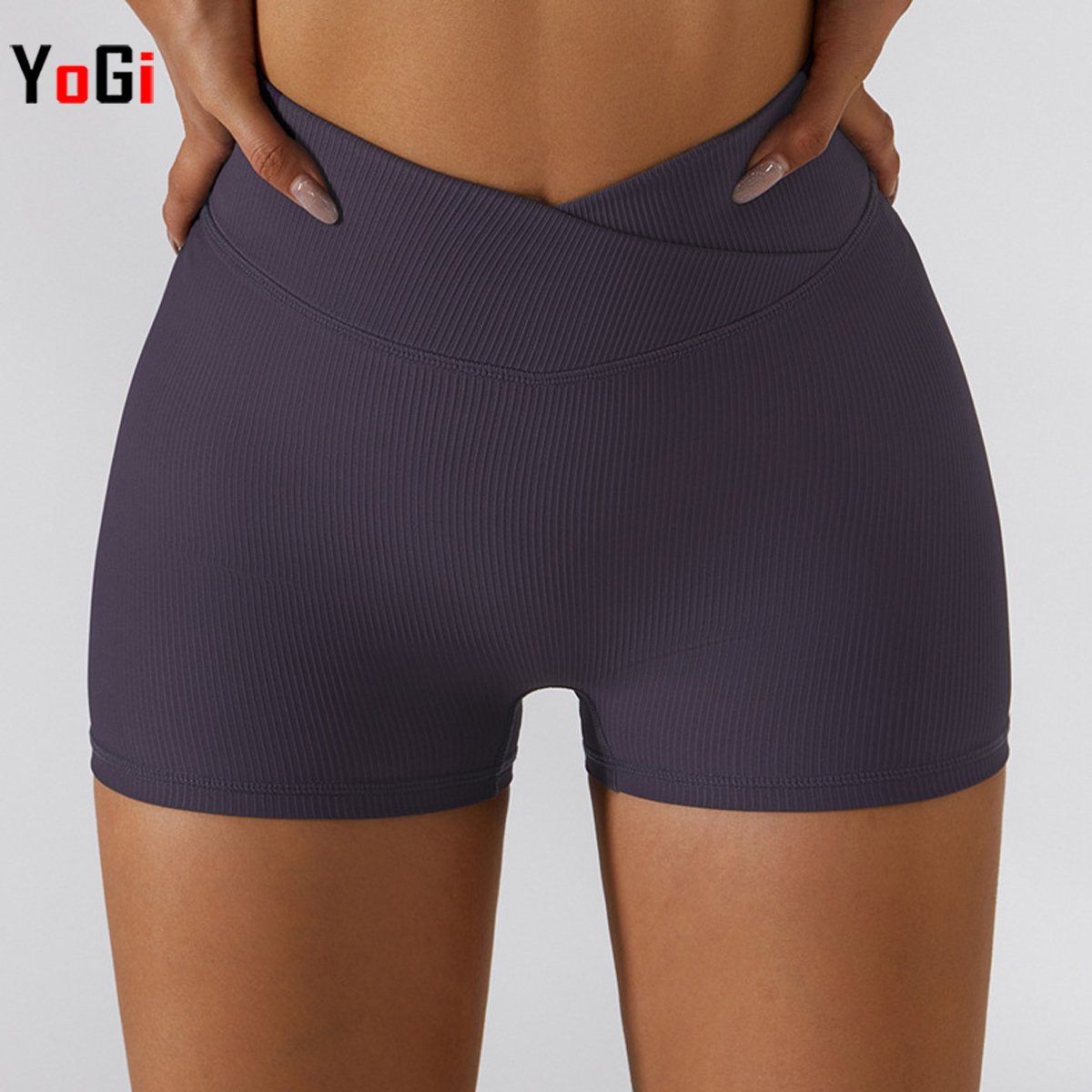 2022 High Quality Summer Solid Seamless V Waist Ribbed Activewear Yoga Fitness Rib-knit Bike Booty Shorts Leggings Set For Women