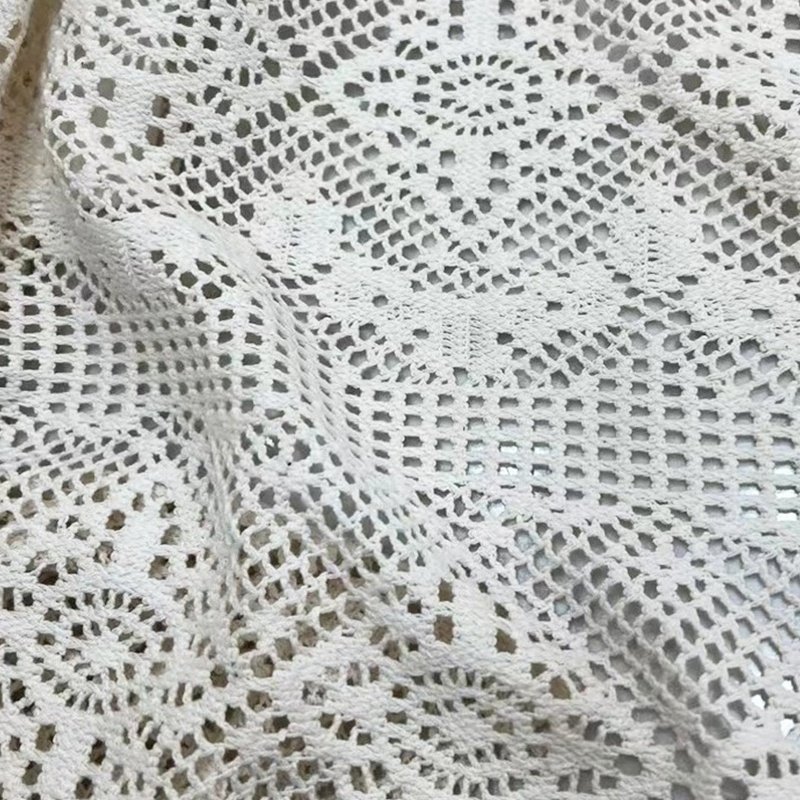Jiede Supply The Industrial Good Reasonable Price Crochet Lace Fabric Knitted Cotton Crochet Blouses Fabrics