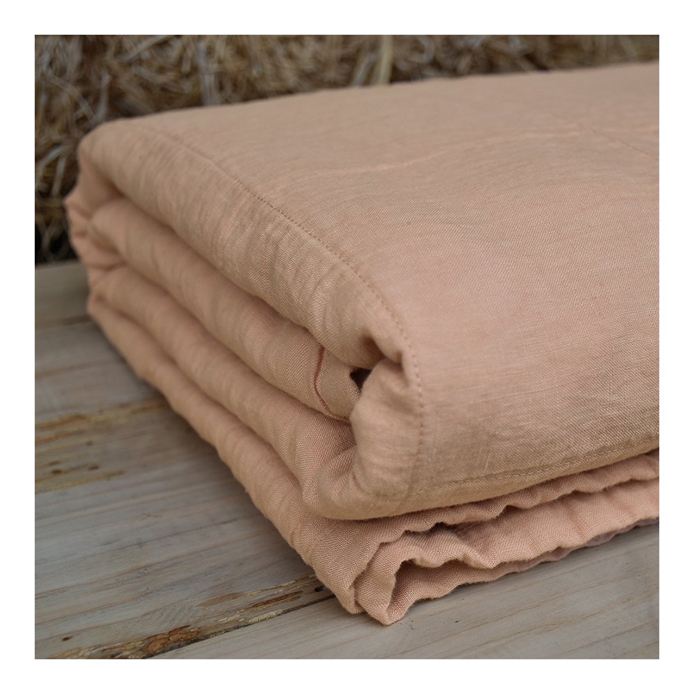 European grown flax Stonewashed Linen Quilt with long fibers