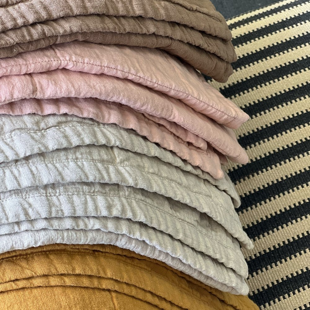 European grown flax Stonewashed Linen Quilt with long fibers