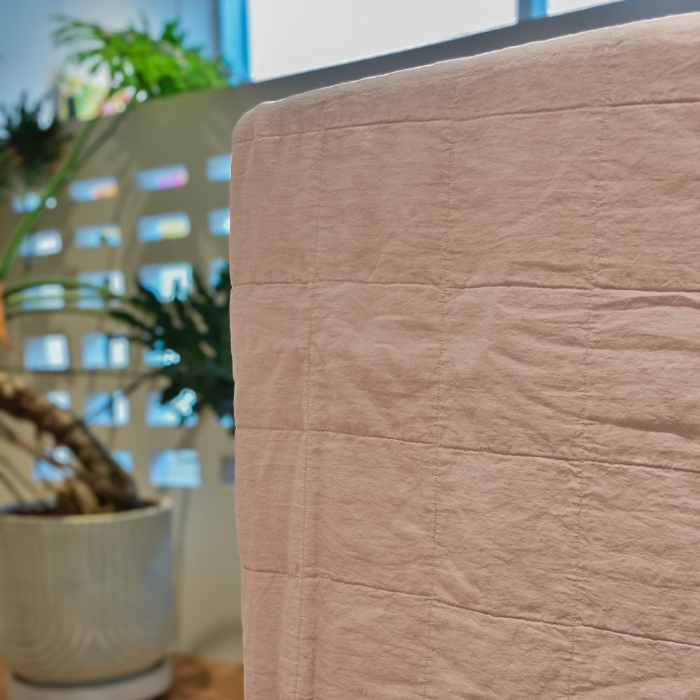 European grown flax Stonewashed Linen Quilt with long fibers