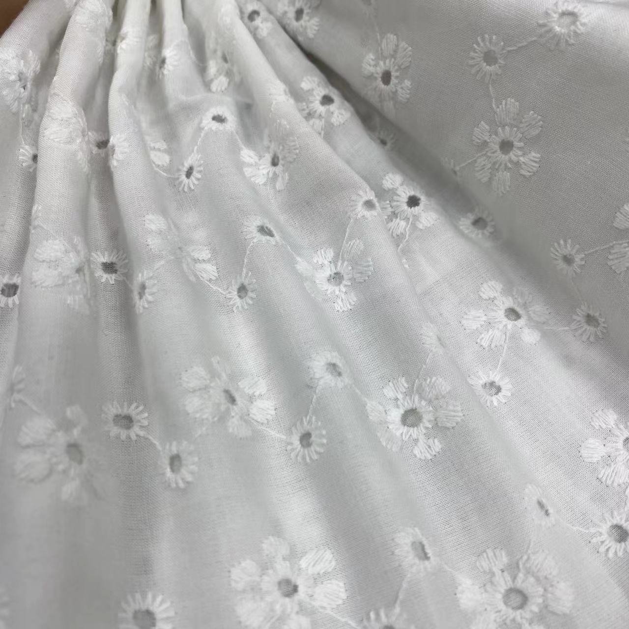 100%Cotton embroidery fabric, cotton embroidery fabric with holes,Can be made clothing fabric,Multi-color custom ,wholesale