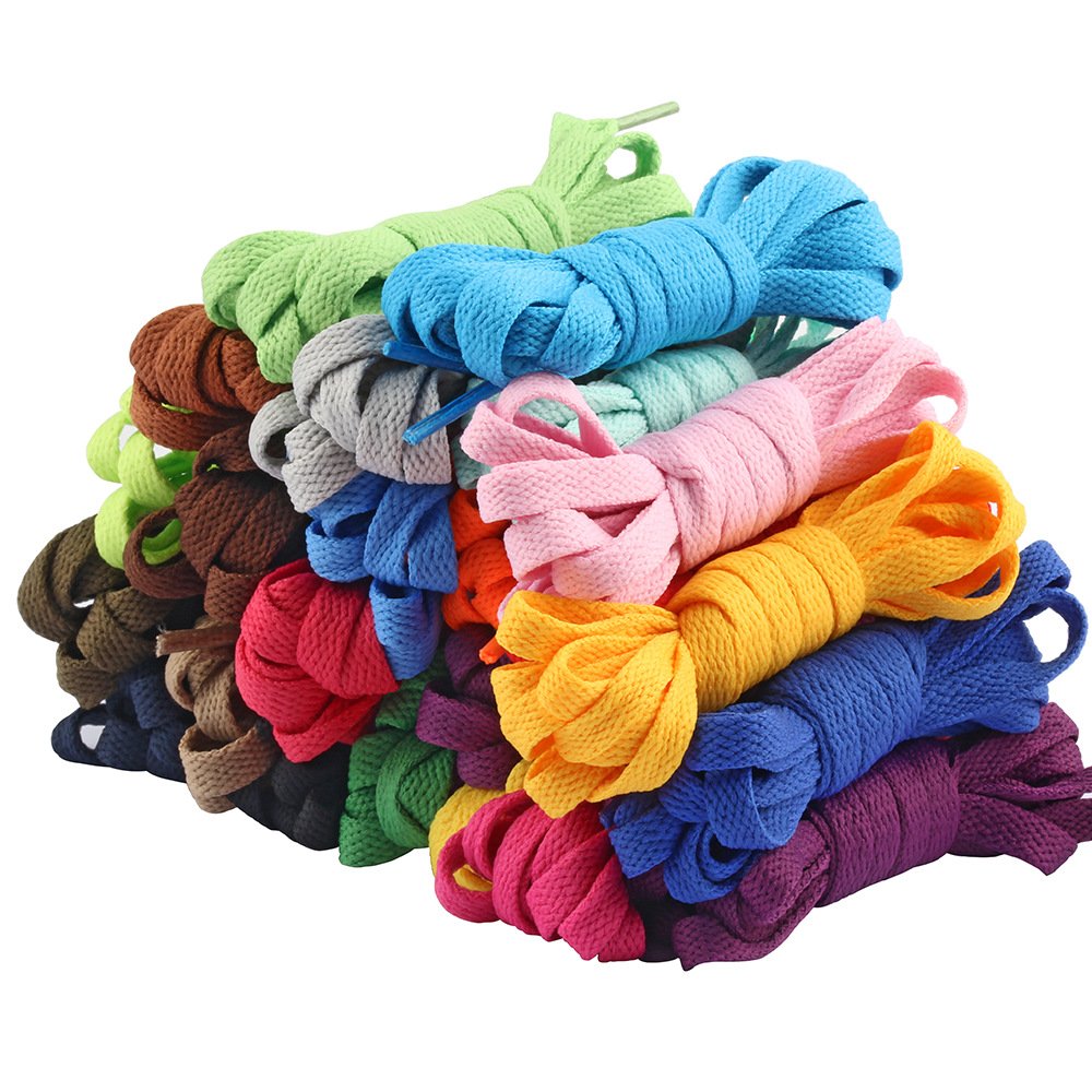27"-72" Length Shoe Laces 5/16" Wide Solid Color Strings Flat Shoelaces for Athletic Running Sneakers Shoes