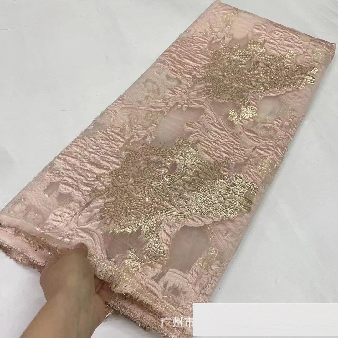 width 135 cm Organza Seersucker mesh Fabric Embroidery New French Tulle Lace Africa fabric for dress dance wear