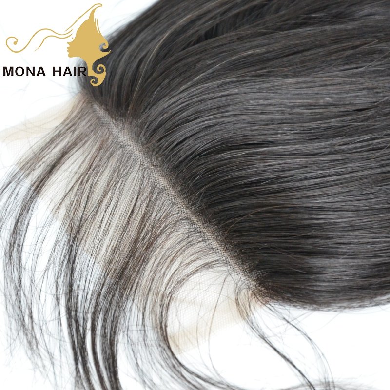 100% human hair without mixed transparent lace brazilian hair bundles with closure