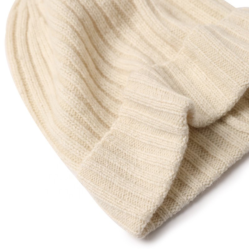 100% cashmere knit rib ny beanie winter women luxury Fashion cute Warm hat caps