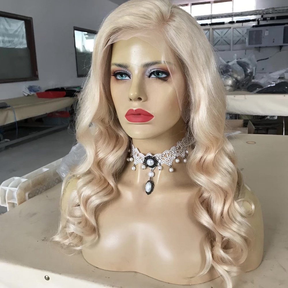Amara free lace front wig samples wig glue lace front ash blonde human hair pre plucked transparent hd full lace 13*4 front wigs