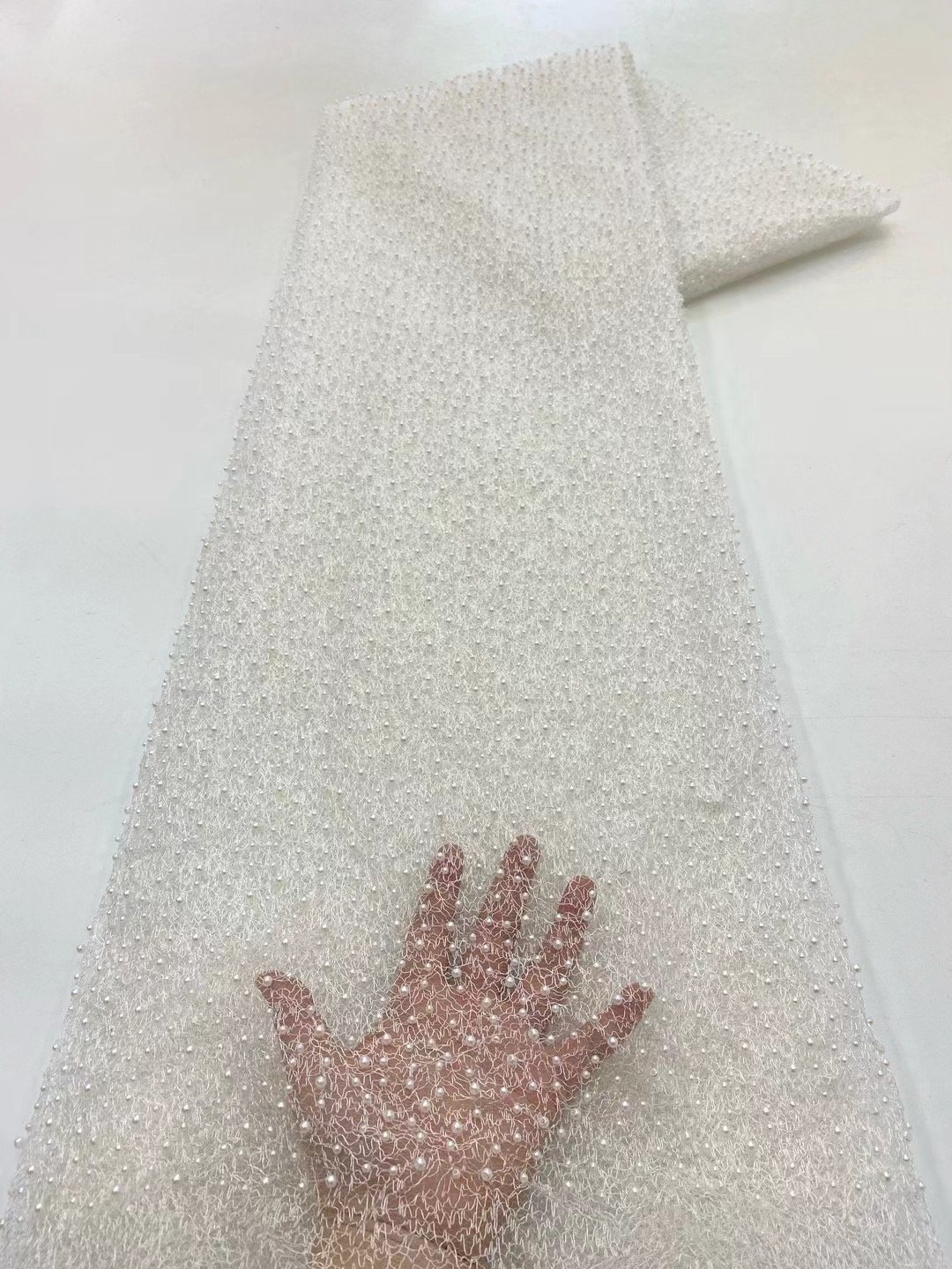 NI.AI 2024 Super Wedding Lace Fabric Fancy Sequins African Dress Beautiful Sequence Net Lace With Beads For Wedding