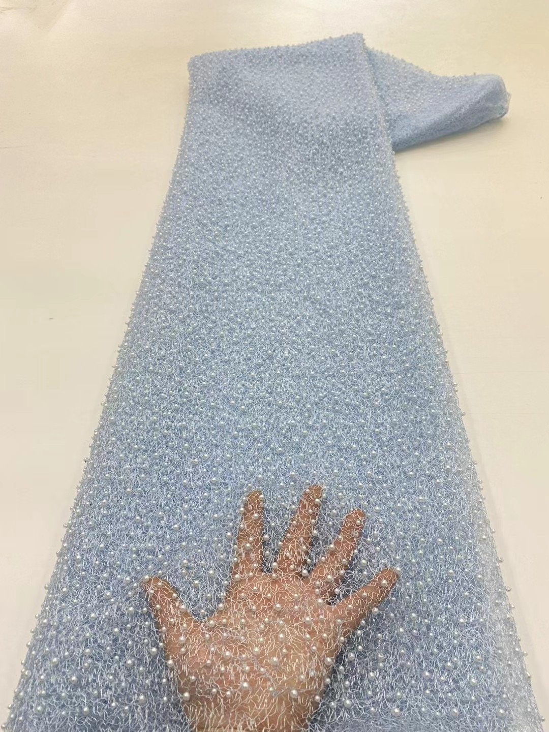NI.AI 2024 Super Wedding Lace Fabric Fancy Sequins African Dress Beautiful Sequence Net Lace With Beads For Wedding