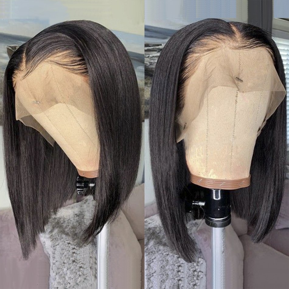 Bob Cut Wigs 100% Human Hair,13*4 Lace Front Bob Wig, 100% Human Hair Short Bob Cut Lace Front Wig