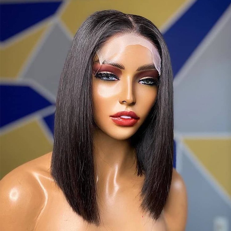 Bob Cut Wigs 100% Human Hair,13*4 Lace Front Bob Wig, 100% Human Hair Short Bob Cut Lace Front Wig
