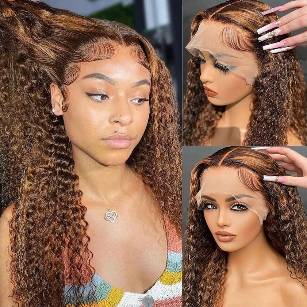 Brazilian natural black highlight Thin 13*4 Transparent Hd Lace Front Human Hair Weave Wigs 40 Inch
