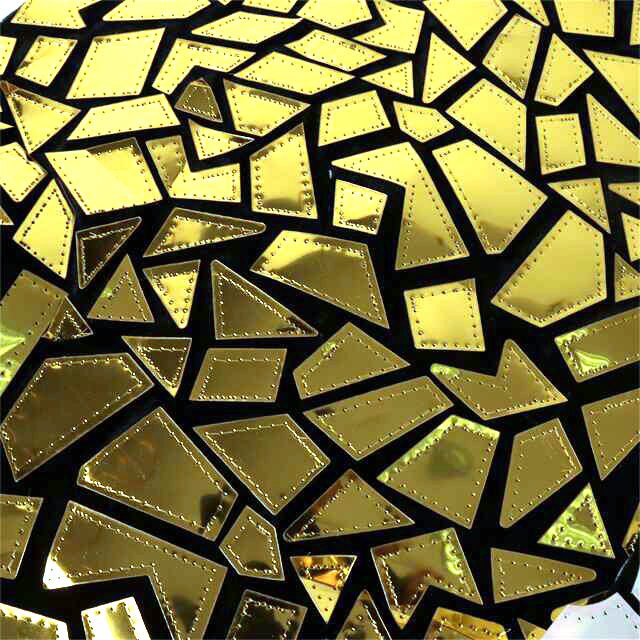 Factory direct sales mirror costumes geometric sequin fabric embroidered sequin fabric for performance dress