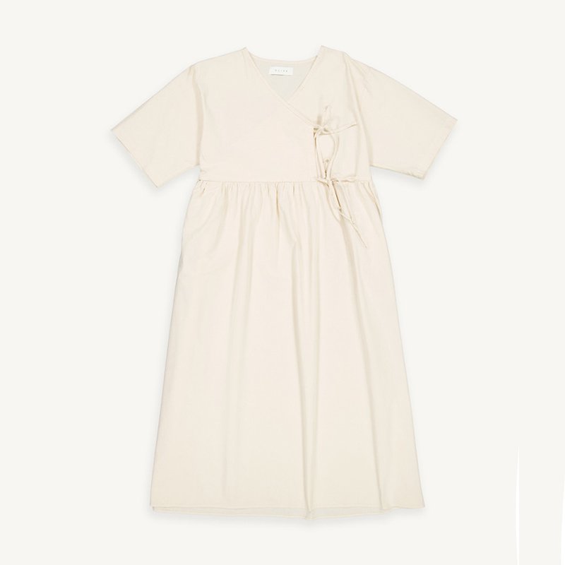 Custom service clothing production factory summer hot loose pure linen mid-length retro women's dress