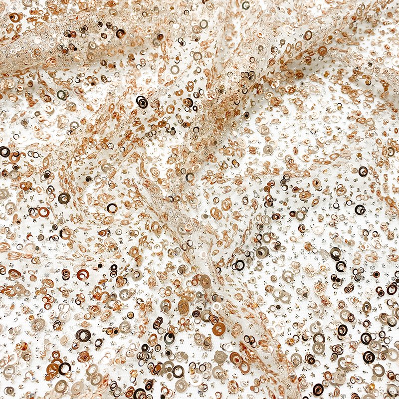 French fabric bridal lace gold bridal crystal sequins white embroidery heavy beads sequin lace fabrics For wedding dresses