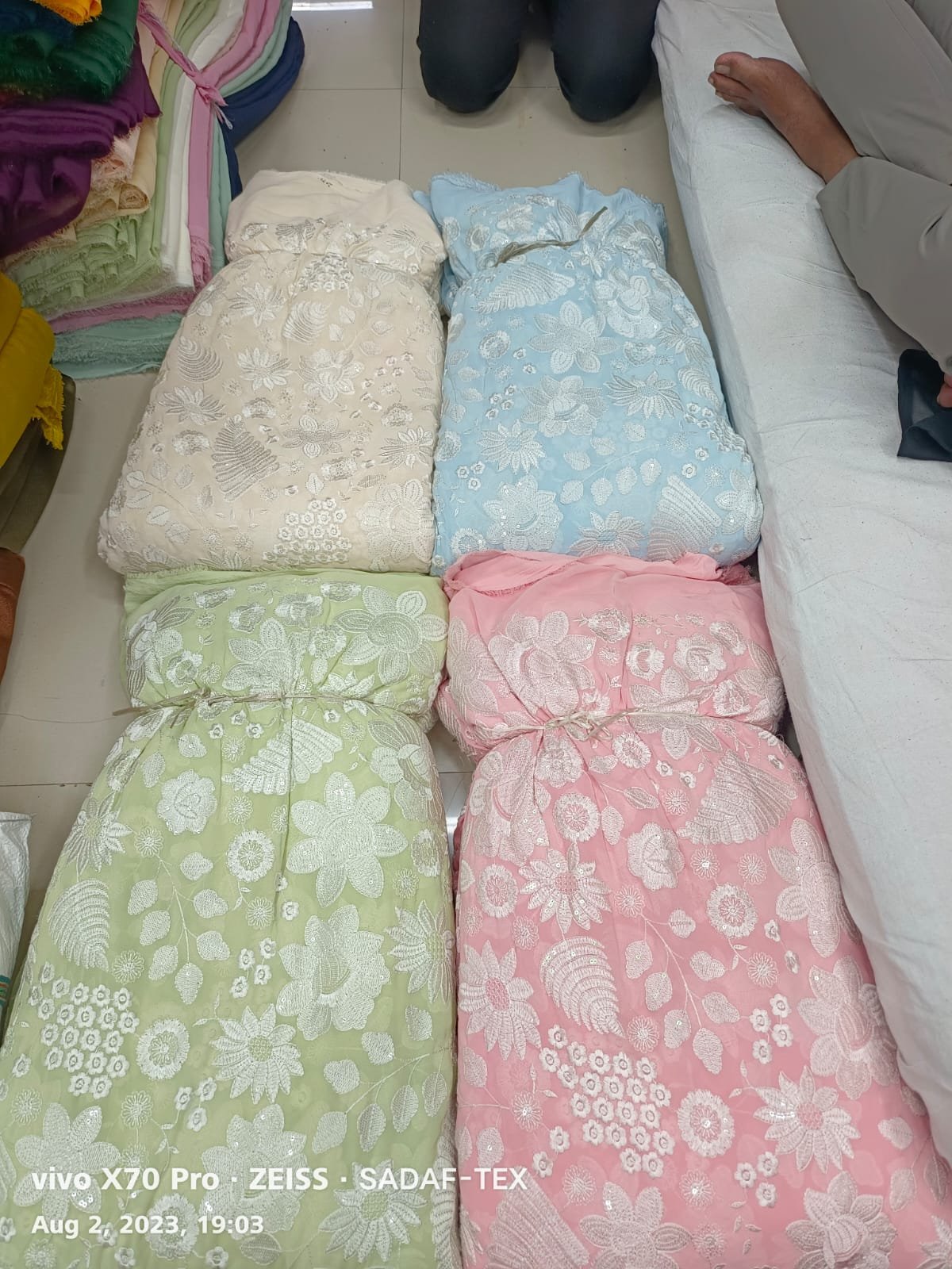 New Collection Heavy Georgette Tulle Fabric with Embroidery Pattern for Women's Wedding Dresses Available at Export Price
