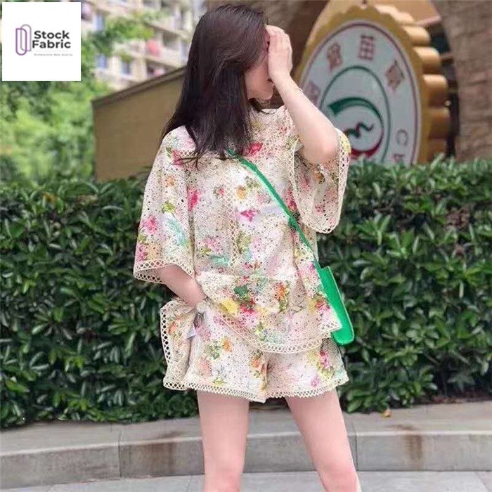 Fashion design Wholesale super quality flat embroidery stock fabric for dress