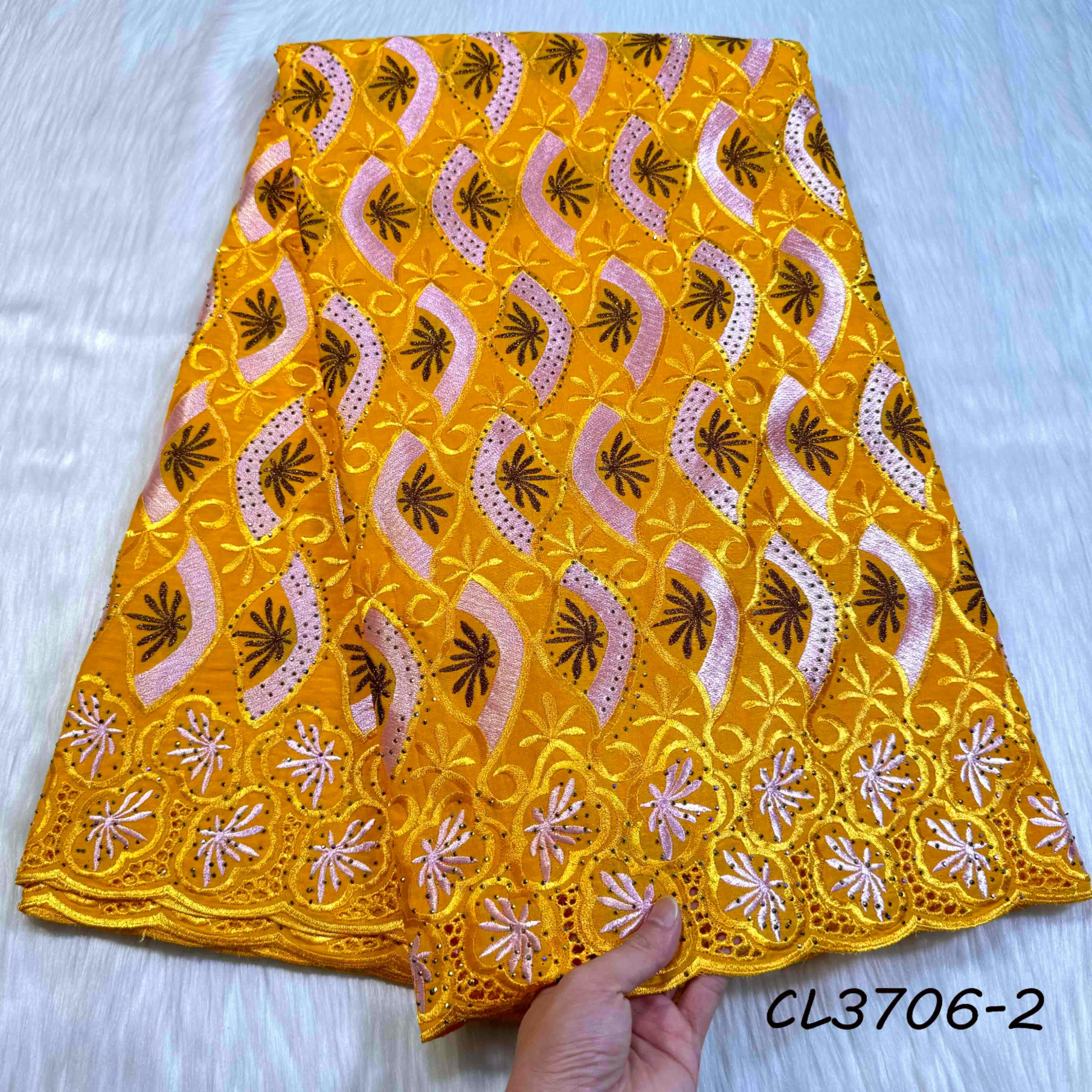 Good Price Chemical Cutting Lace 100% Cotton Swiss Lace With Rhinestones for clothing