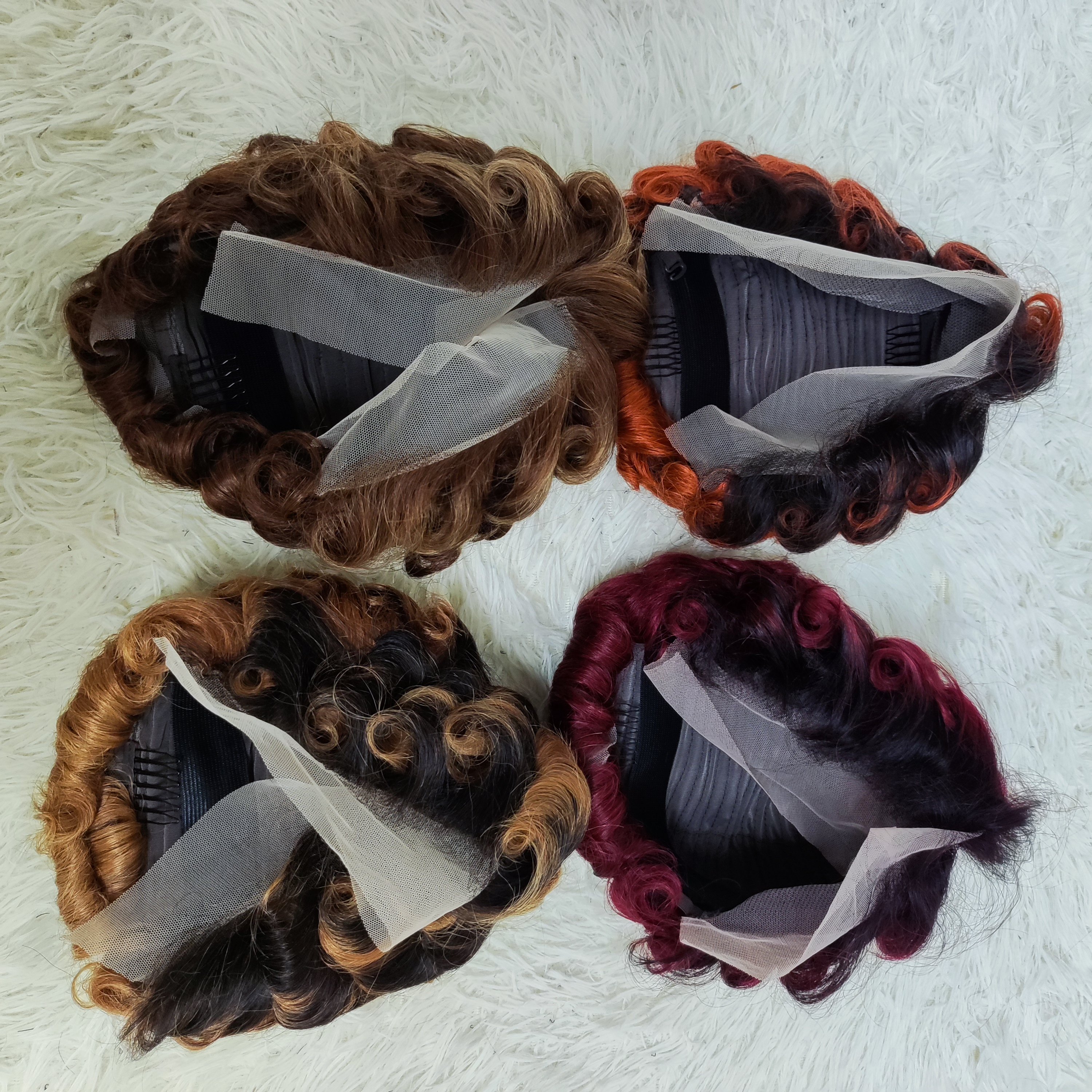 Letsfly Promotion 13.8$ 1PCS 13x4 Lace Frontal Wigs 130gram Curly Wholesale Brazilian Wigs Short 100% Human Hair Wigs For Woman