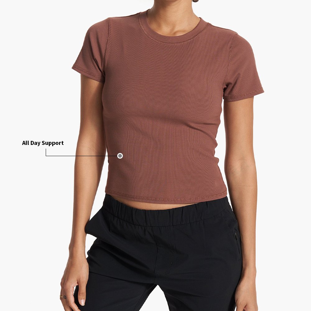 Custom Black Round Neck Sexy Corset Short Sleeve T-Shirt Fitness Workout Gym Tank Tight Ribbed Crop Tops For Women