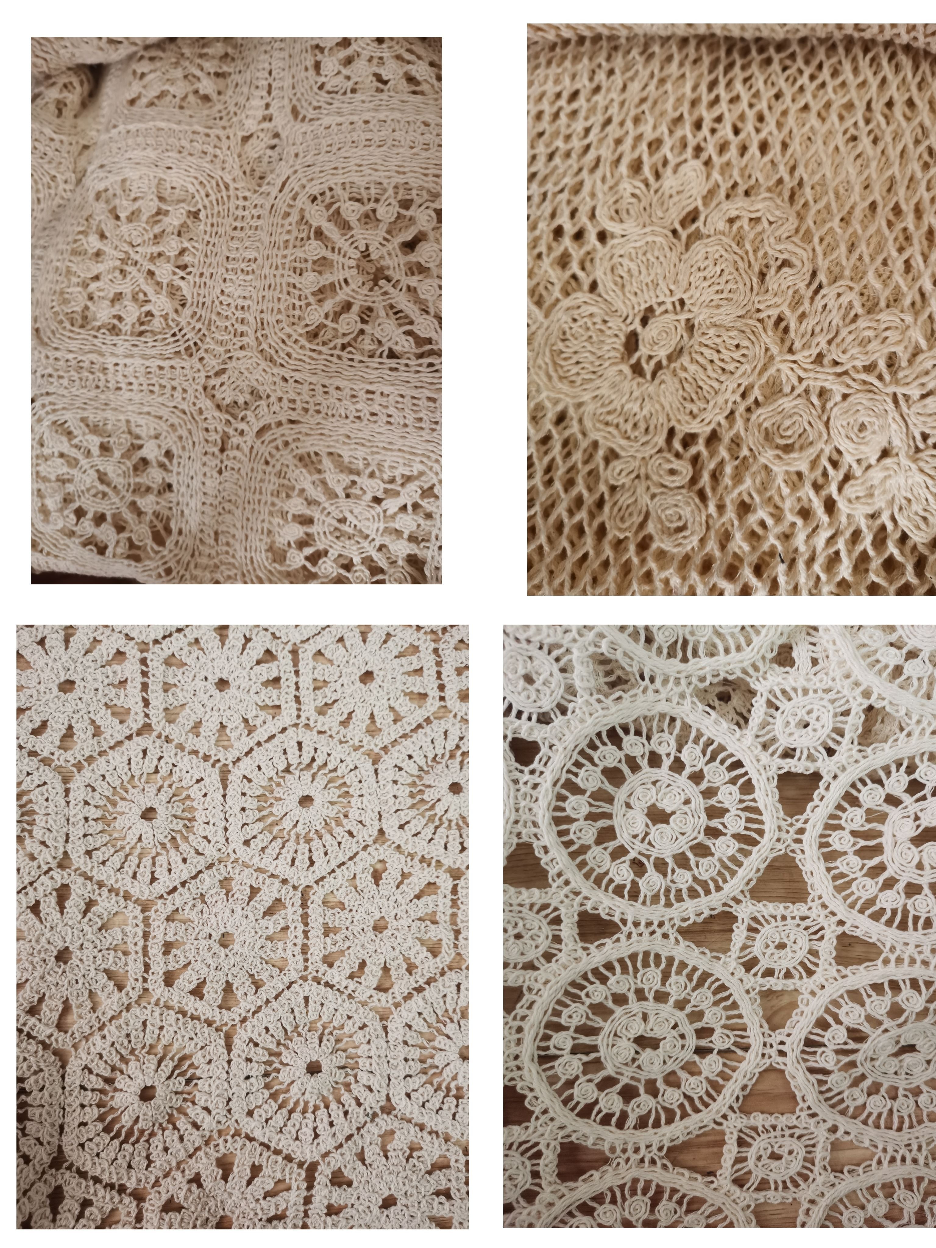 Beige color soft embroidered 100% cotton cord geometric crochet lace embroidery fabric for apparel