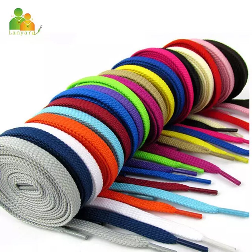 Factory Wholesale Custom Color Design Free Sample Elastic Flat Laces Polyester Net Color Shoe Laces for Sport Shoes