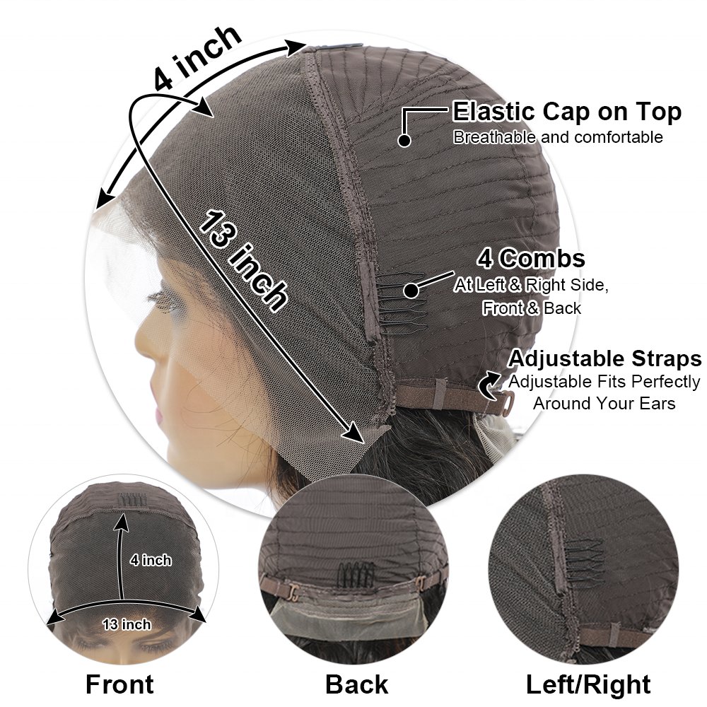 Lace Front Wig Human Hair Deep Wave 180% Density 13x4 HD Transparent Lace Frontal Wigs Human Hair Lace Front Wig Pre Plucked