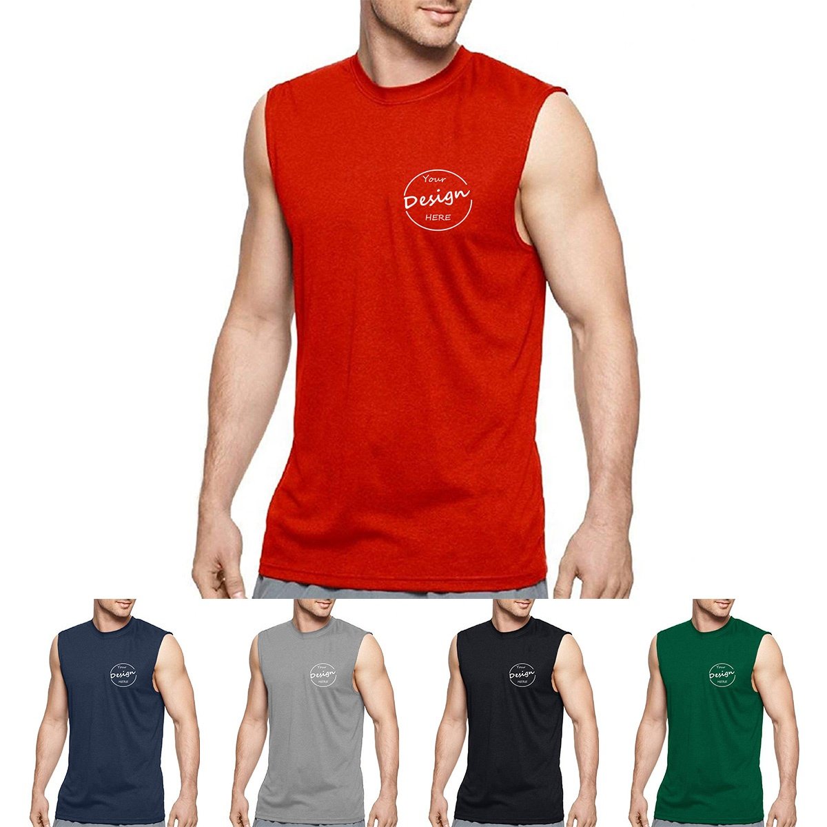 Custom High Quality Elastic Ribbed Vest Summer Crew Neck Plain Tank Top Sleeveless Wholesale Price Ribbed Tank Top Men