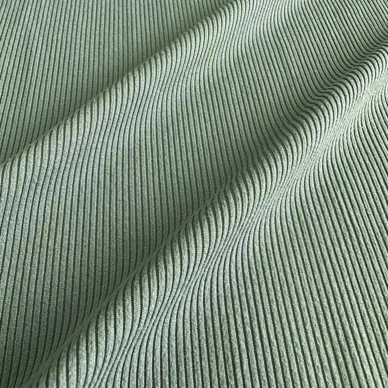 Custom high quality 190gsm 2*2 rib jersey fabric polyester spandex rib knitted fabric with brush for clothing