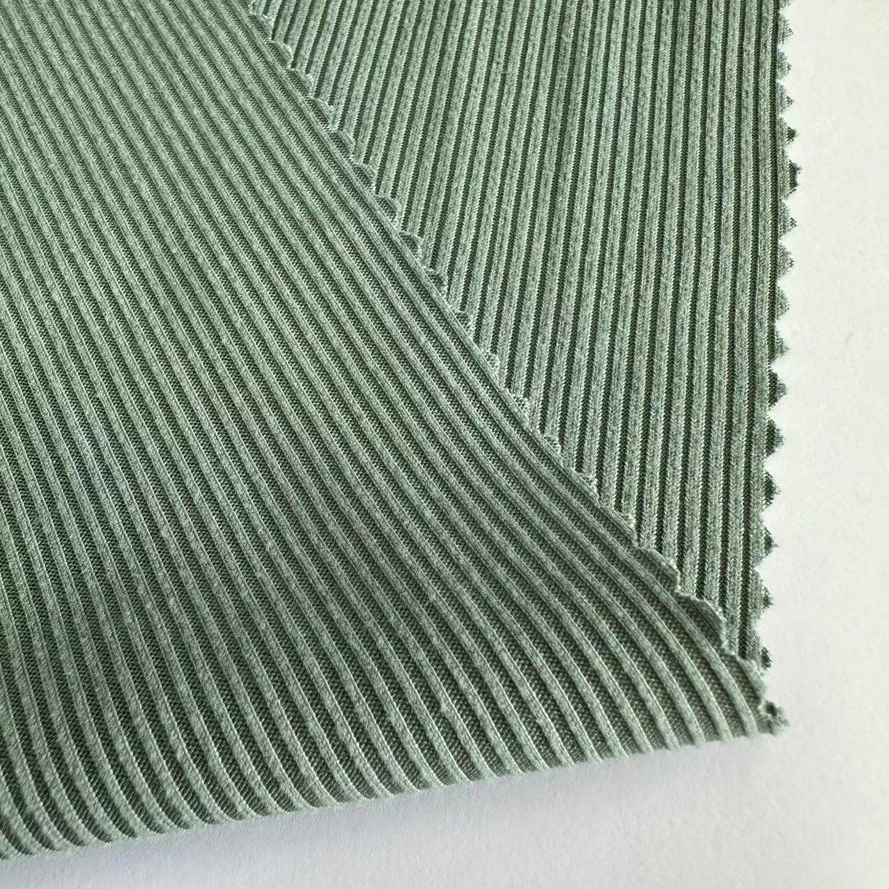 Custom high quality 190gsm 2*2 rib jersey fabric polyester spandex rib knitted fabric with brush for clothing
