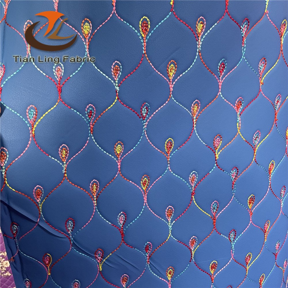 New Velvet polyester Cotton Embroidery Fabrics quilt Fabric for sofa cover and car seat cover