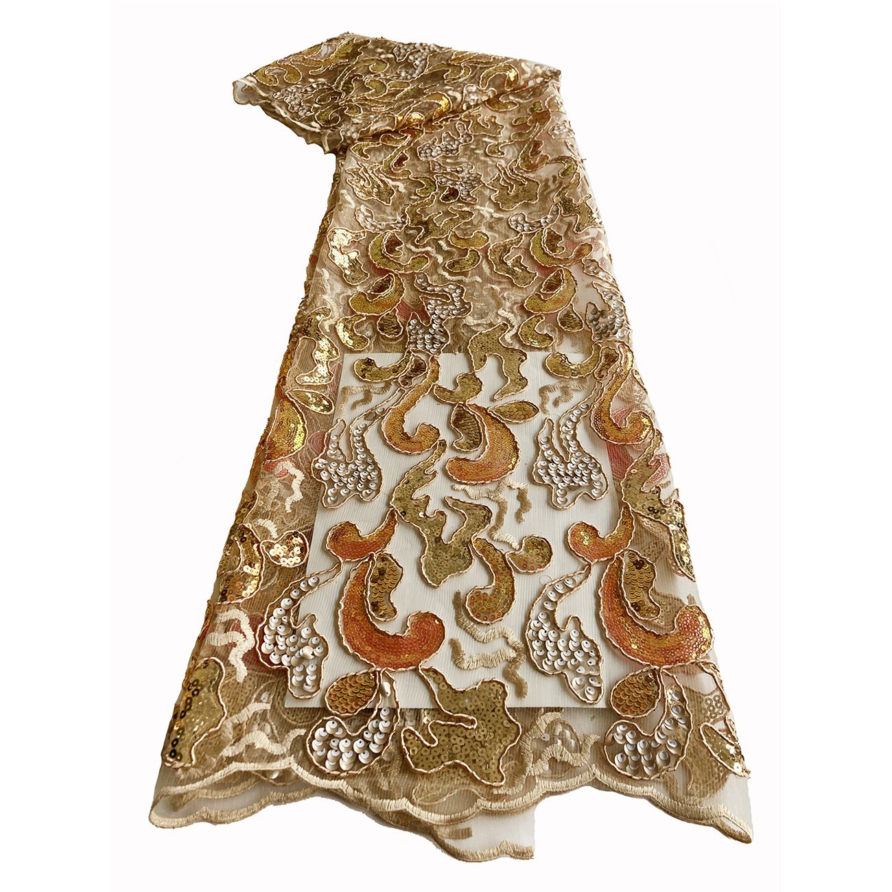 Wholesale Luxury Wedding Clothing Dress Fabric Embroidered Guipure Sequin Bridal Africa Lace Fabric