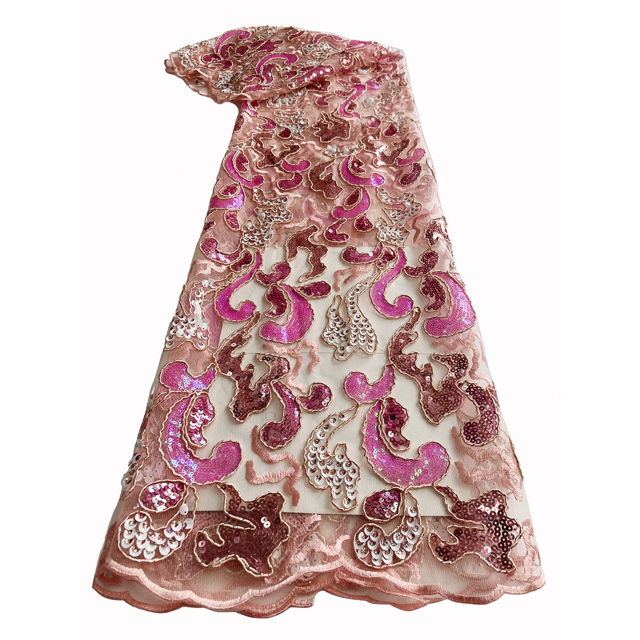 Wholesale Luxury Wedding Clothing Dress Fabric Embroidered Guipure Sequin Bridal Africa Lace Fabric