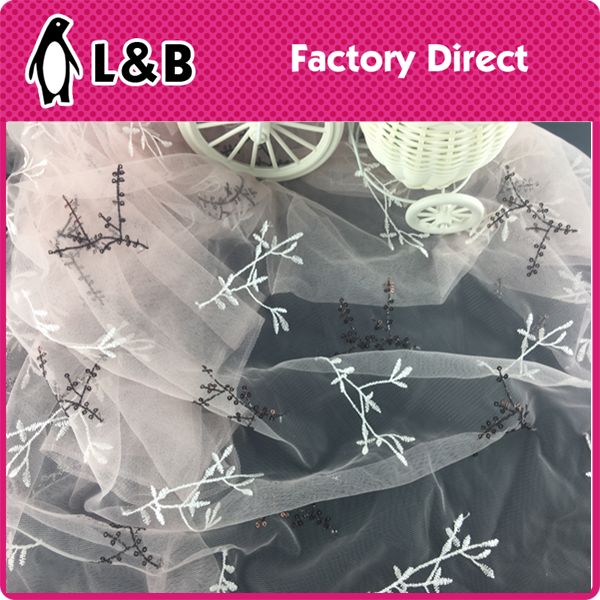 High quality new design popular embroidery mesh fabric