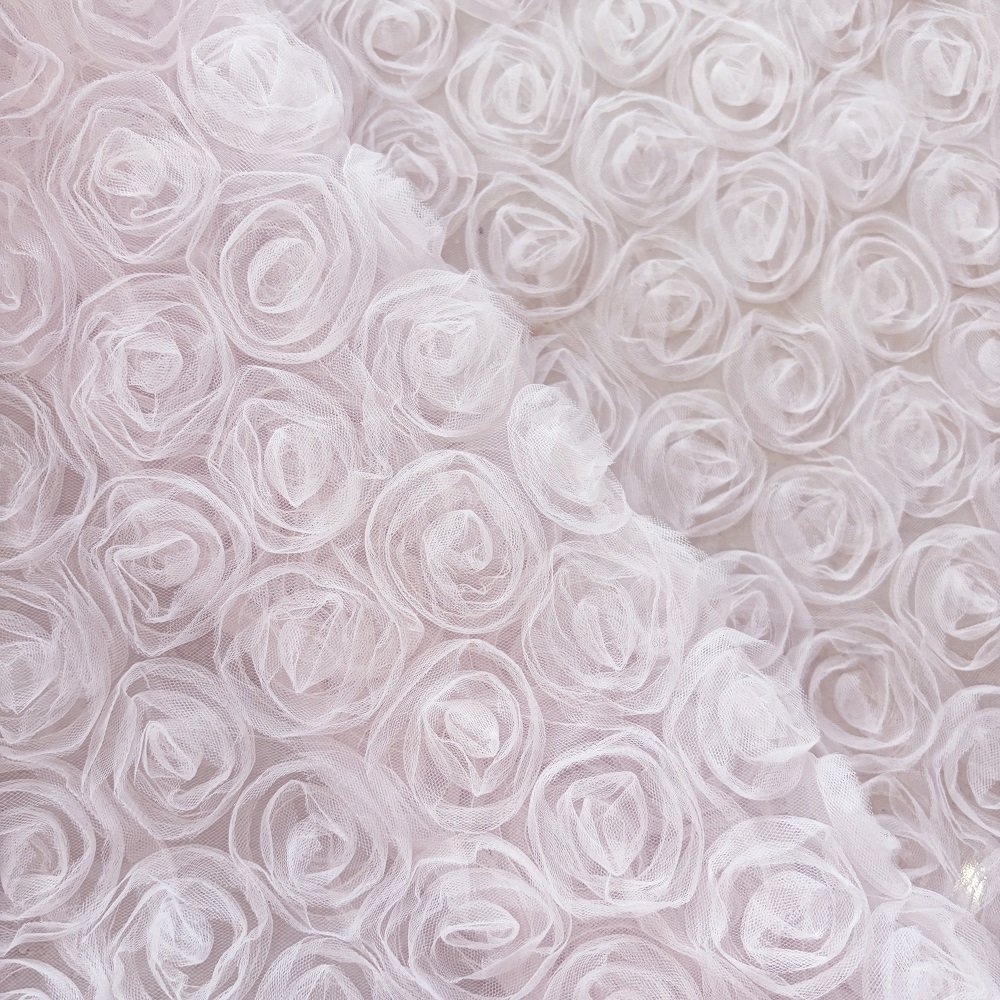 Light pink lace fabric meter cheap price 2024 coiling embroidery fabric 3d for lingerie
