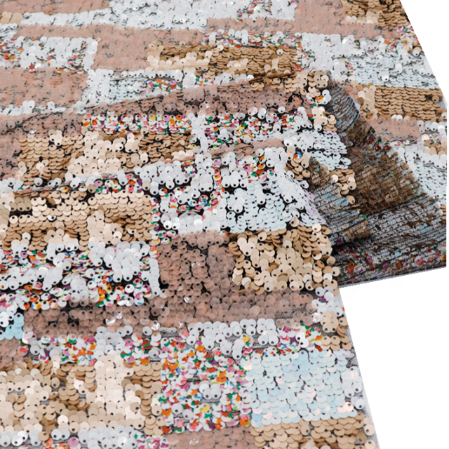 Hot sale wedding dress decor polyester wholesale sequin beads fabric embroidery lace beading fabric