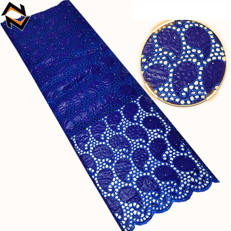 Trustwin 100% Cotton African lace Bazine Riche brocade embroidery fabric