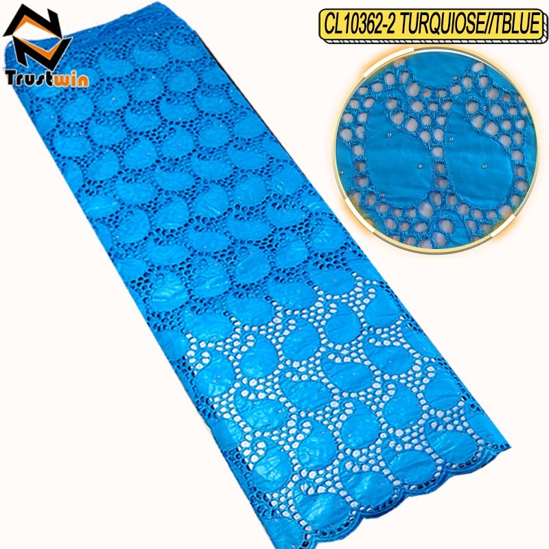Trustwin 100% Cotton African lace Bazine Riche brocade embroidery fabric