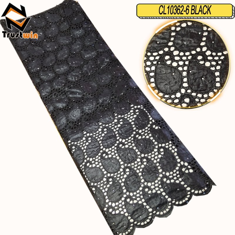 Trustwin 100% Cotton African lace Bazine Riche brocade embroidery fabric