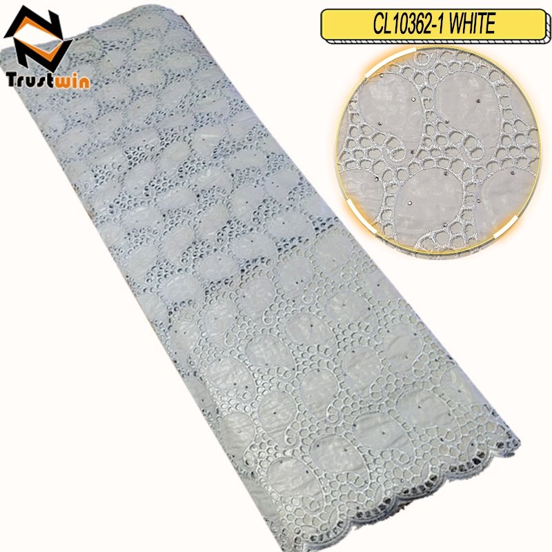 Trustwin 100% Cotton African lace Bazine Riche brocade embroidery fabric